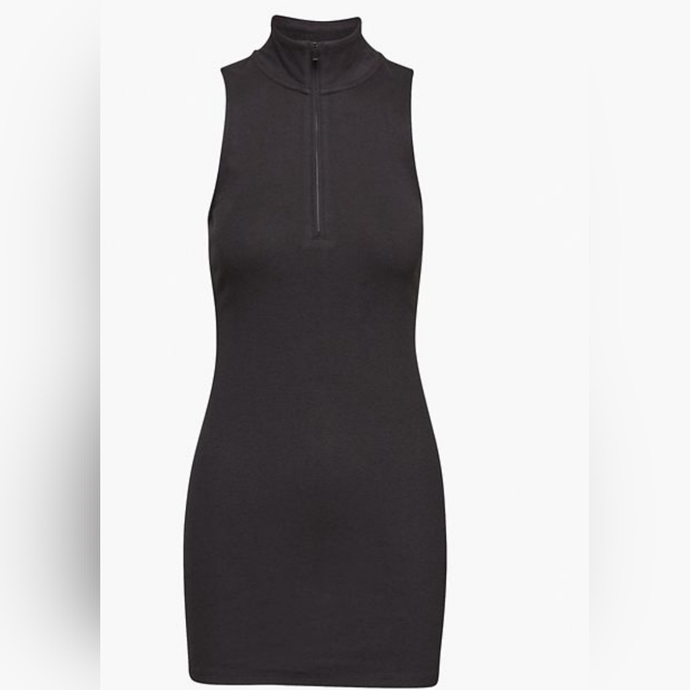 CLOSET CLOSING SALE - Black Aritzia Sunday Best 1/2 zip mini polo dress - Picture 2 of 8